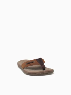 New Sperry baitfish thong 1048735 bro buc.bro lea Brown