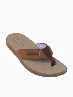 New Sperry baitfish thong 1048735 bro buc.bro lea Brown