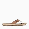 Outlet Sperry baitfish thong leather Tan