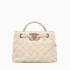 Outlet Sam Edelman cleo small woven satchel cream leather Off White