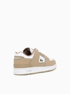 Hot Lacoste court cage lt brw wht leather Brown