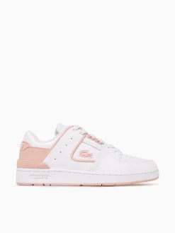 Hot Lacoste court cage wht ltpnk leather White