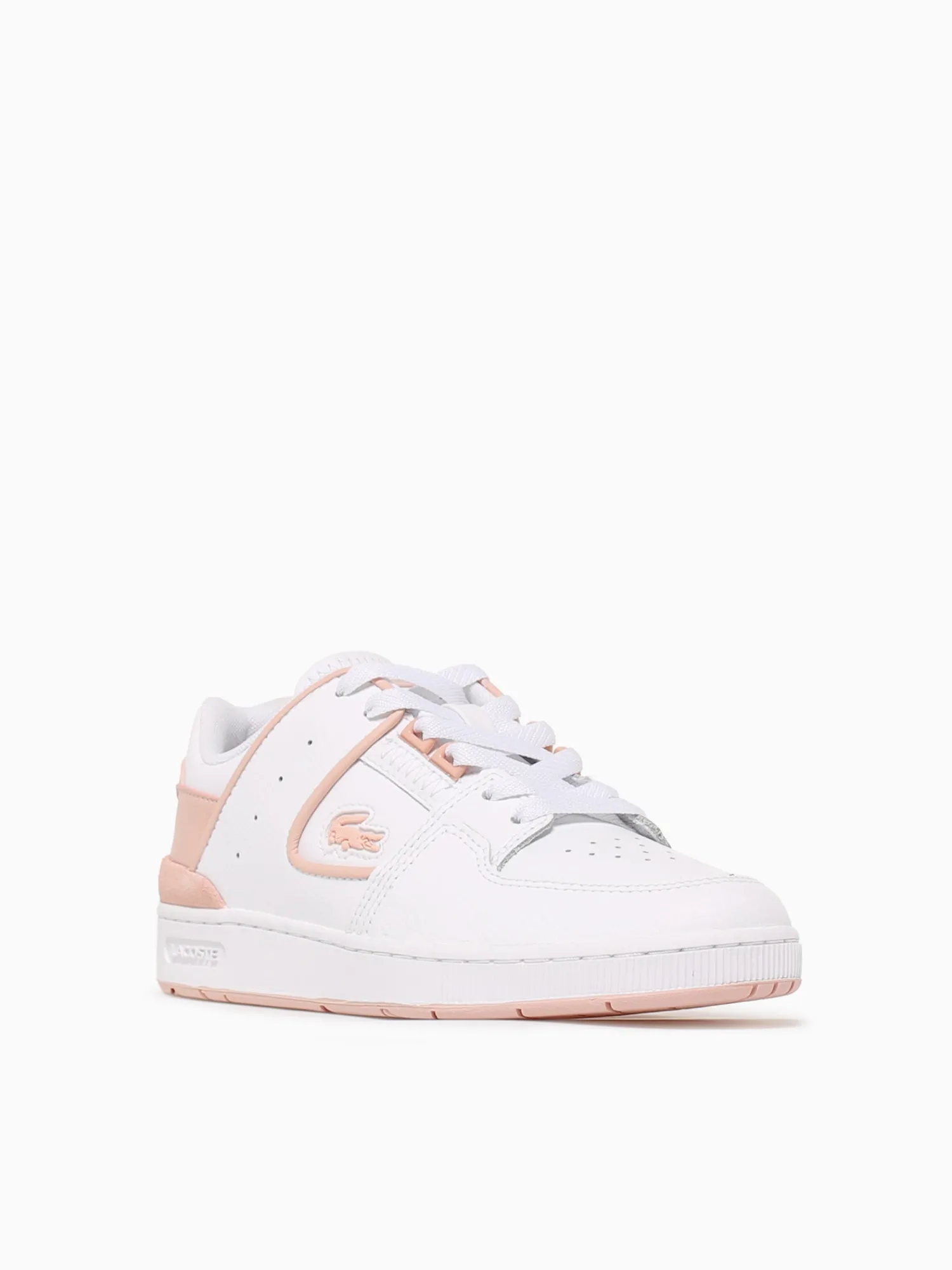 Hot Lacoste court cage wht ltpnk leather White