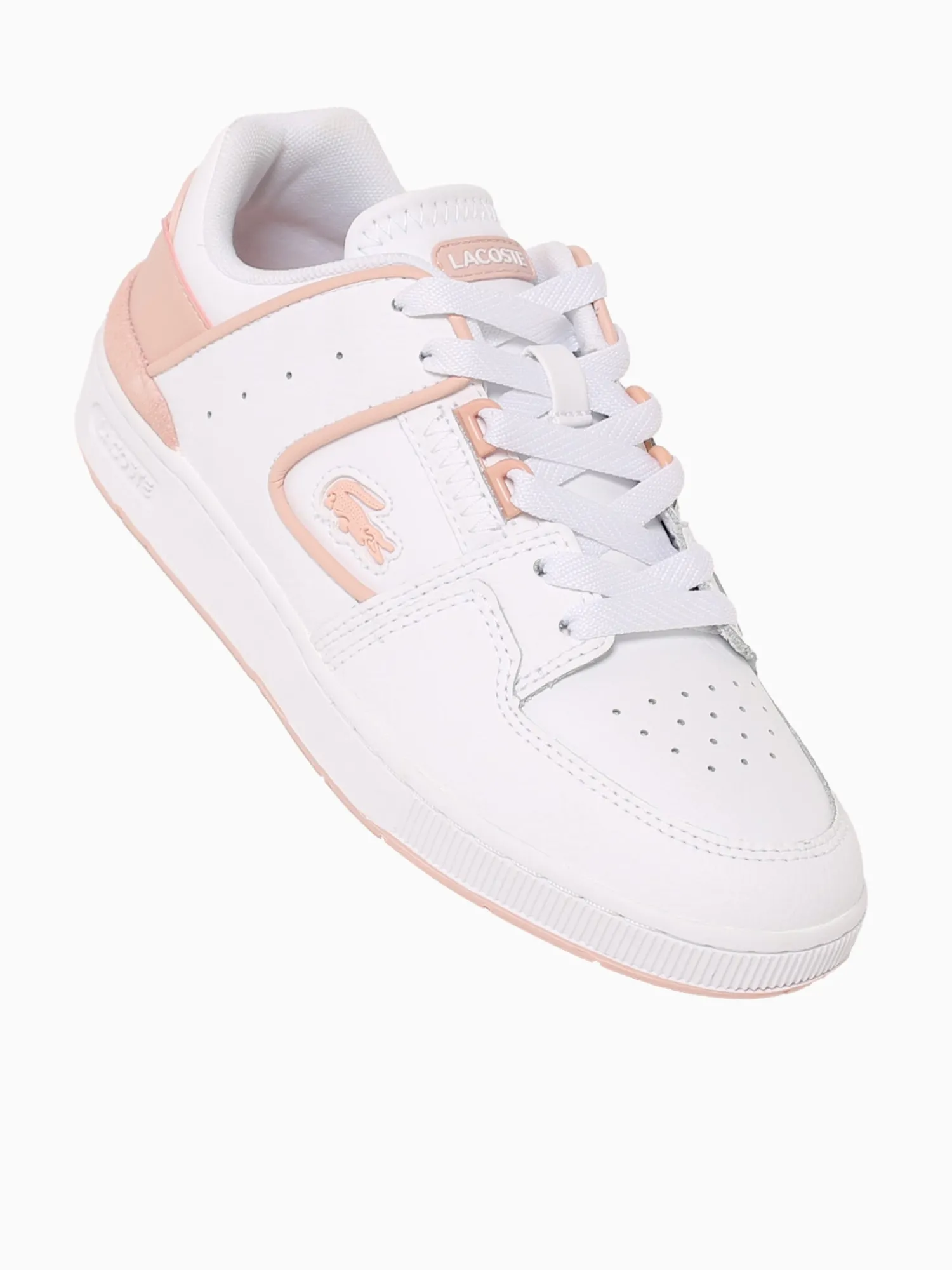 Hot Lacoste court cage wht ltpnk leather White