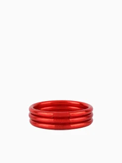 Discount BuDhaGirl crimson all weather bangles (awb) - serenity prayer Red