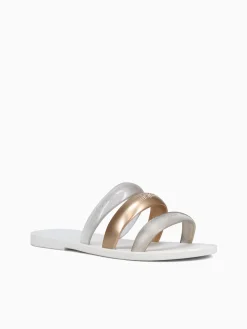 Discount Melissa eclipse slide bronze gold jelly White