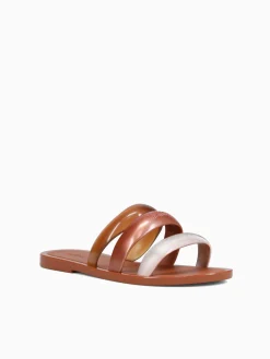 New Melissa eclipse slide gold jelly Brown