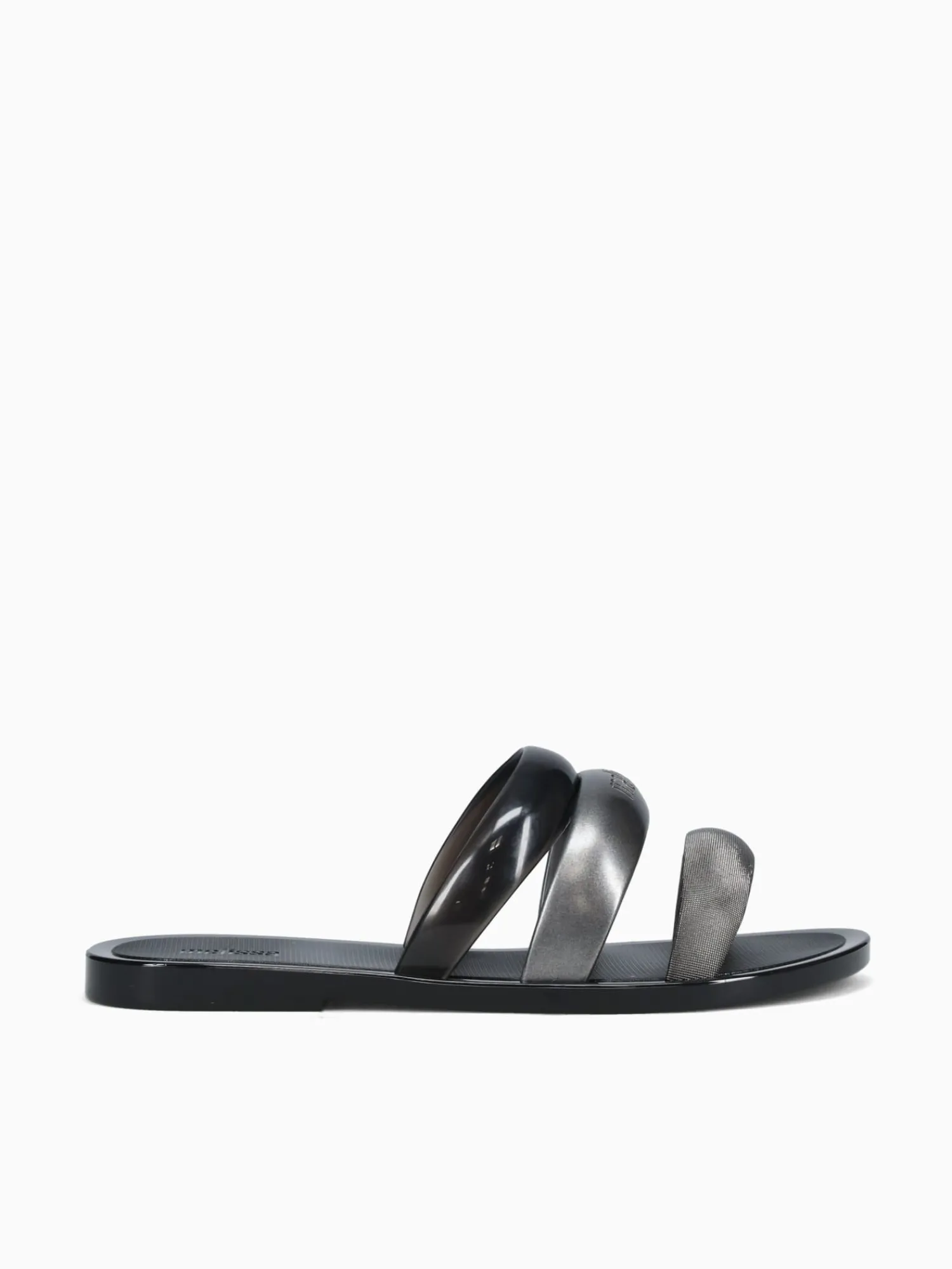 Clearance Melissa eclipse slide black jelly Silver