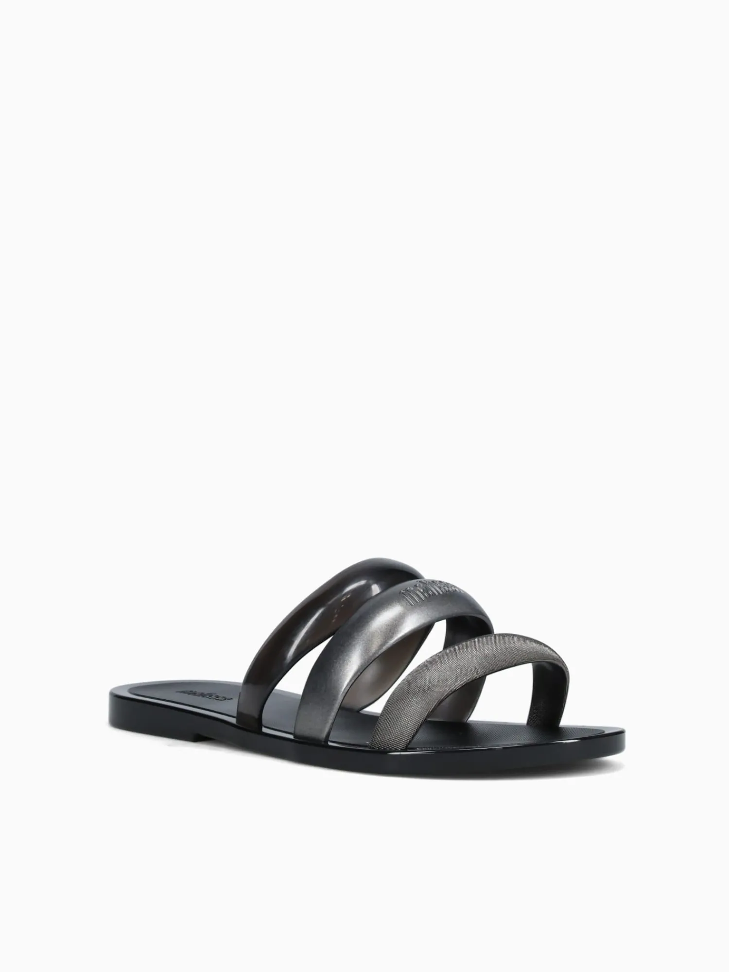 Clearance Melissa eclipse slide black jelly Silver