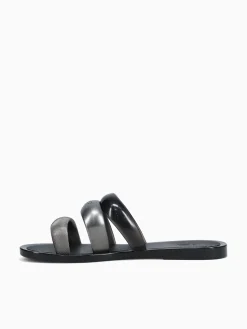 Clearance Melissa eclipse slide black jelly Silver