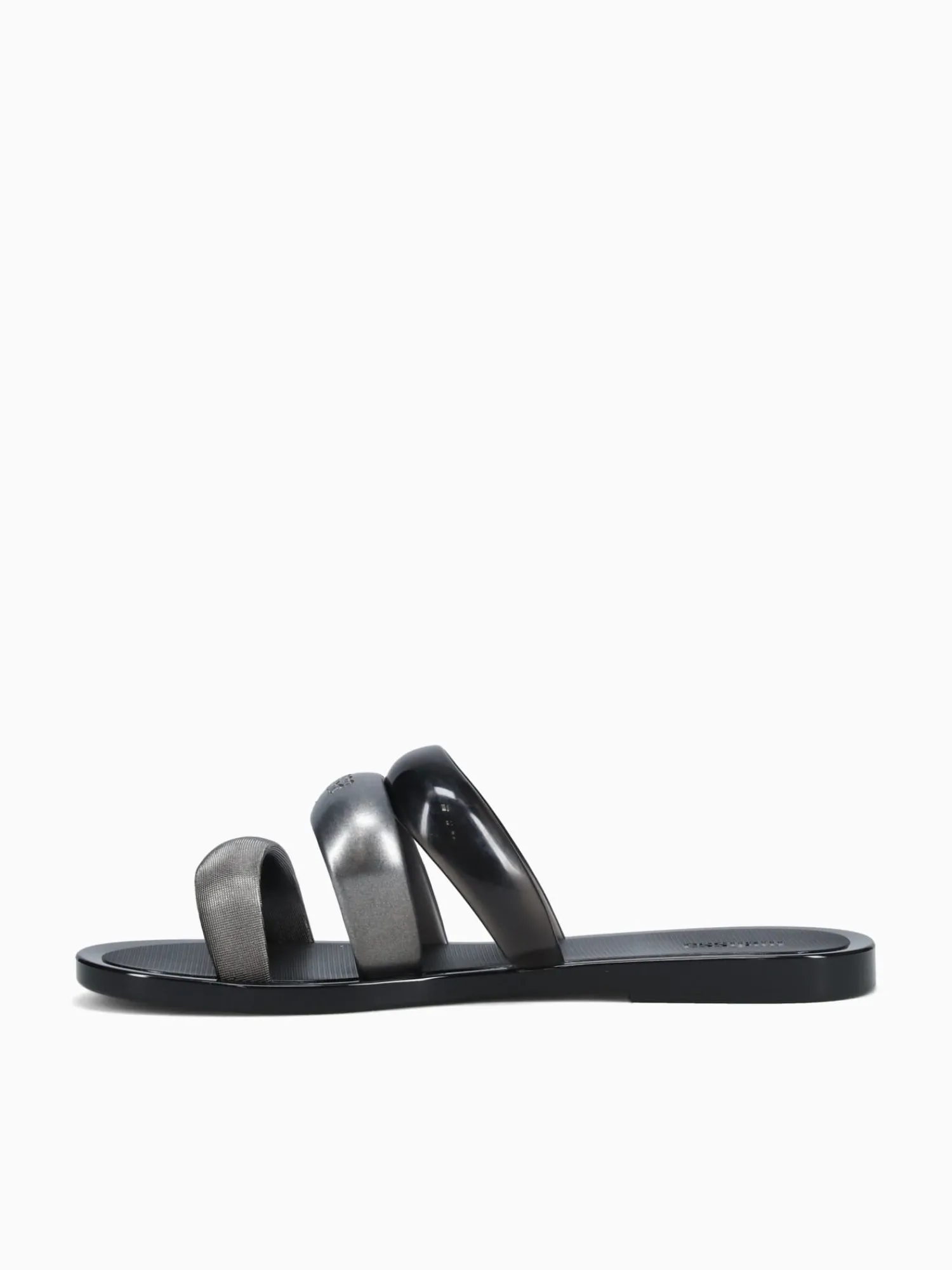 Clearance Melissa eclipse slide black jelly Silver