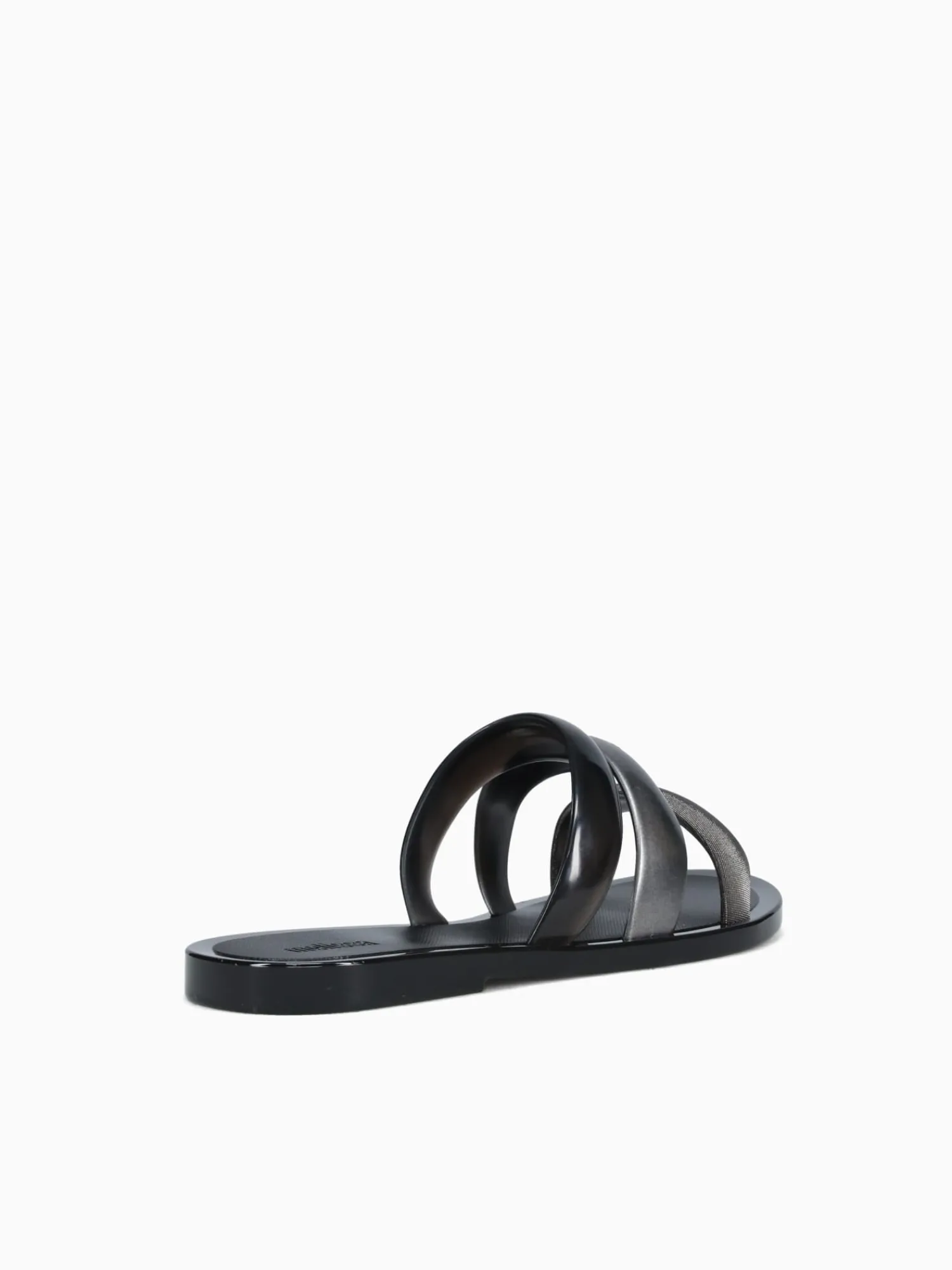 Clearance Melissa eclipse slide black jelly Silver