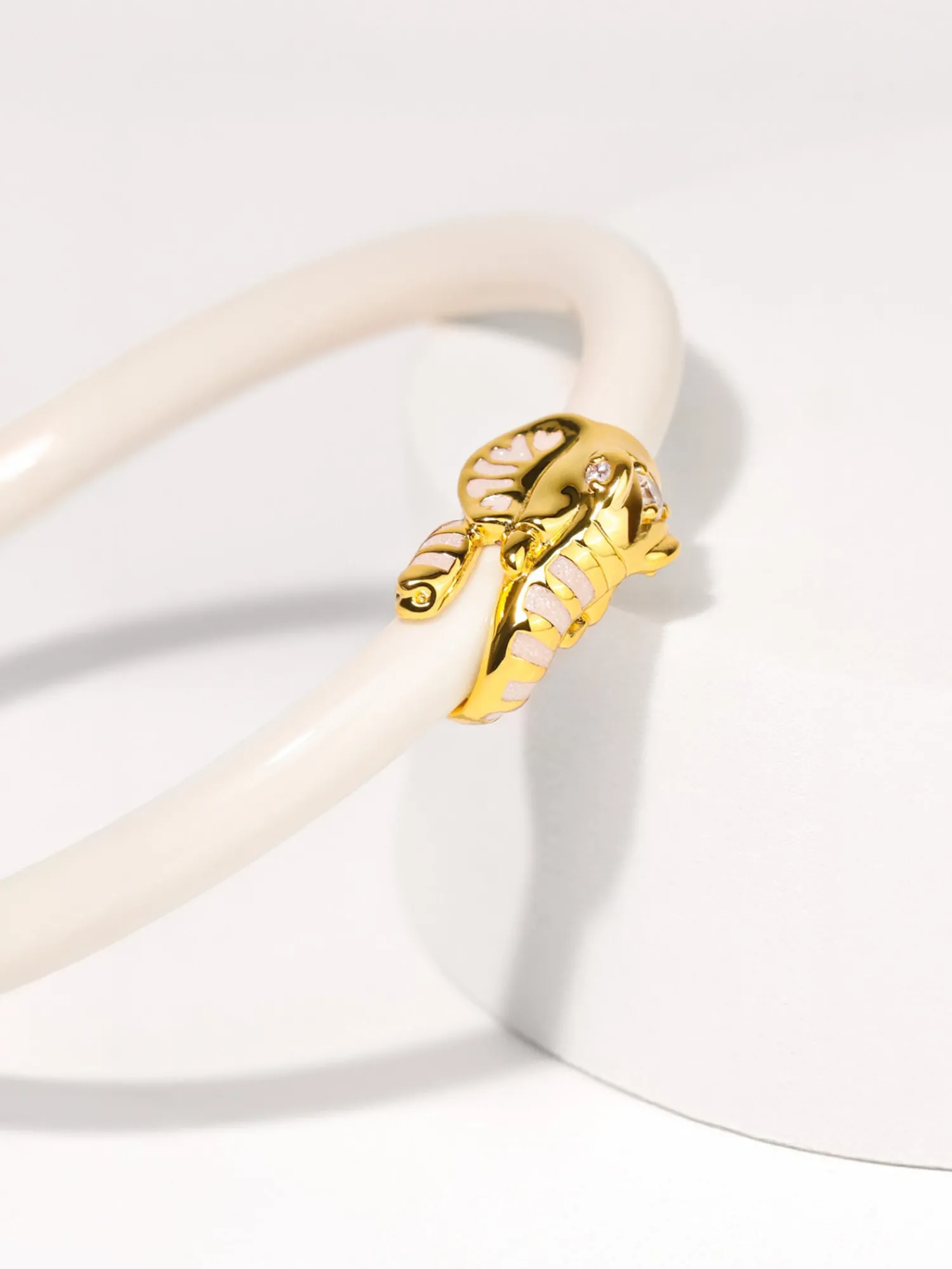 Fashion BuDhaGirl fauna elephant all weather bangle (awb) - ivory Off White