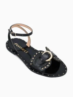 New Ferrucci flavia preto atanado Black