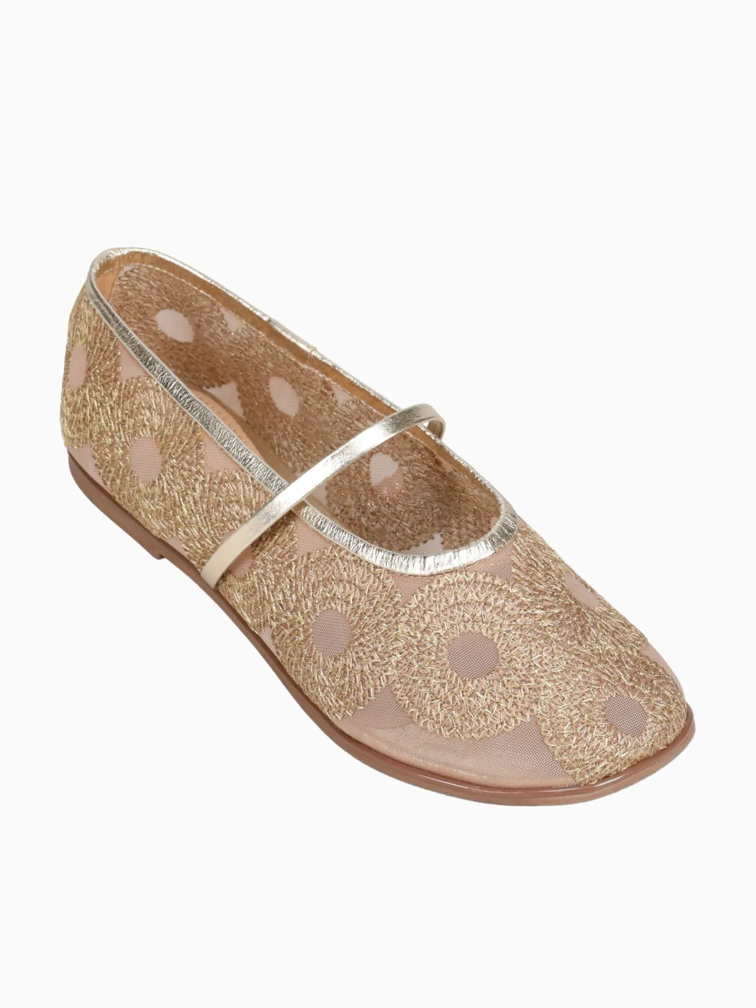 New Ferrucci flossie bronce ouro tela circulos Bronze