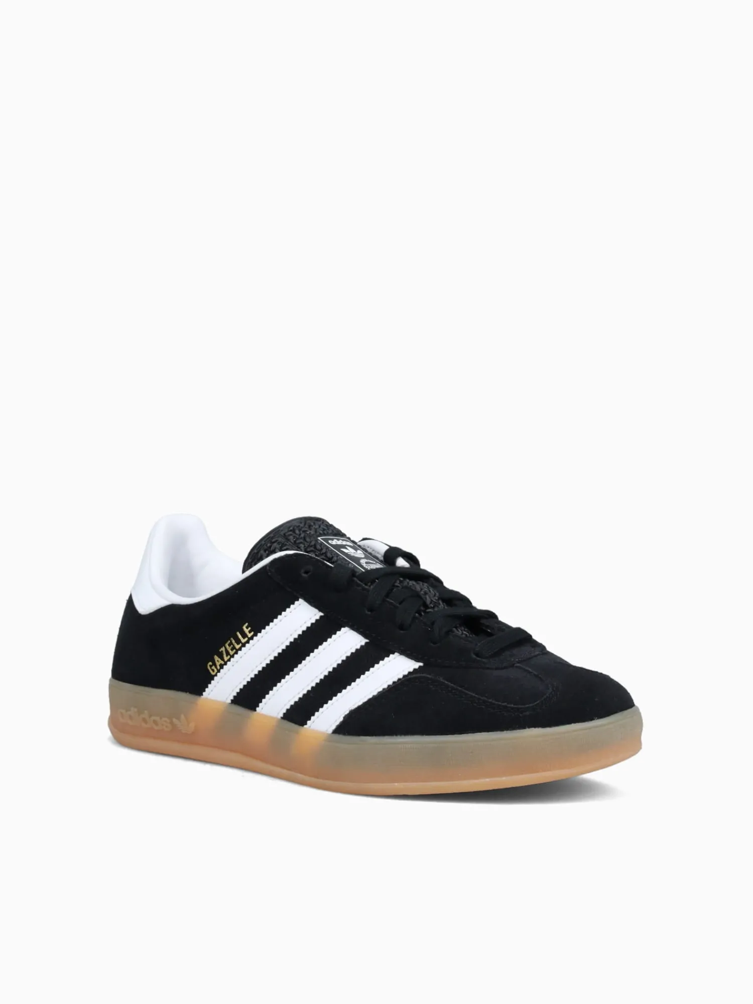 Clearance adidas gazelle indoor white suede Black