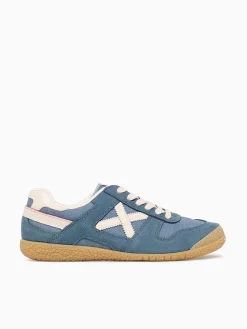 Hot MUNICH goal azul suede mesh Blue