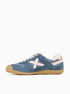 Hot MUNICH goal azul suede mesh Blue