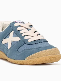 Hot MUNICH goal azul suede mesh Blue