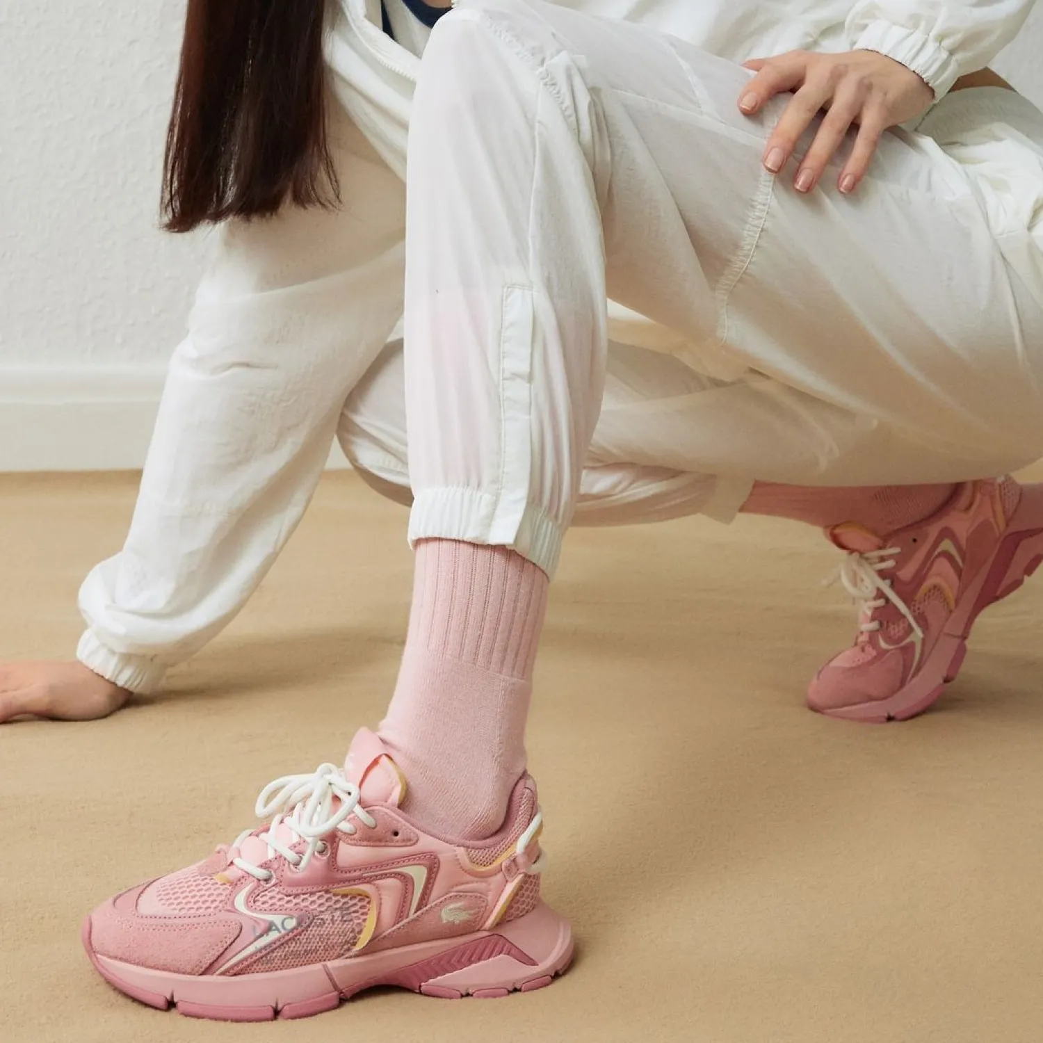 Online Lacoste l003 neo 124 pnk pnk mesh Pink