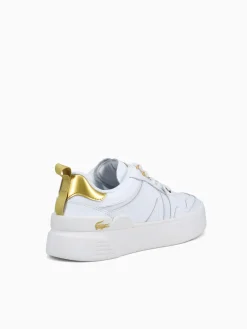Best Lacoste l002 gold leather White