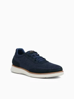 Outlet Florsheim launch knit elastic lace knit nubuc Navy
