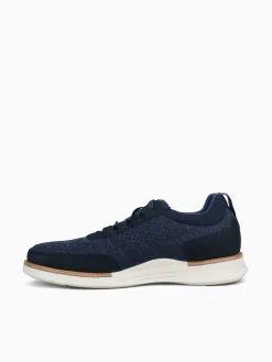 Outlet Florsheim launch knit elastic lace knit nubuc Navy