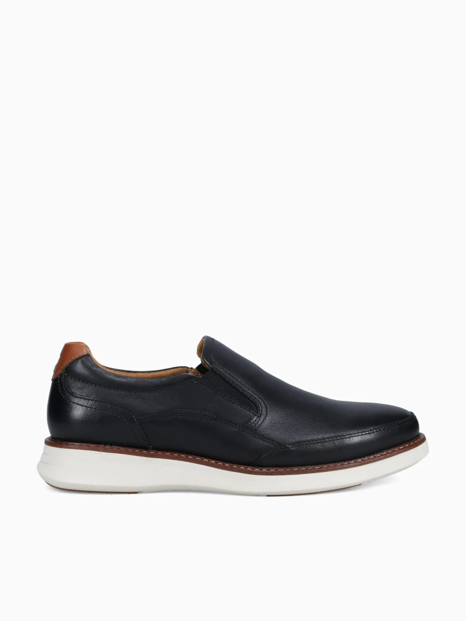 Discount Florsheim launch moc toe slip on blk cognac leathe Black