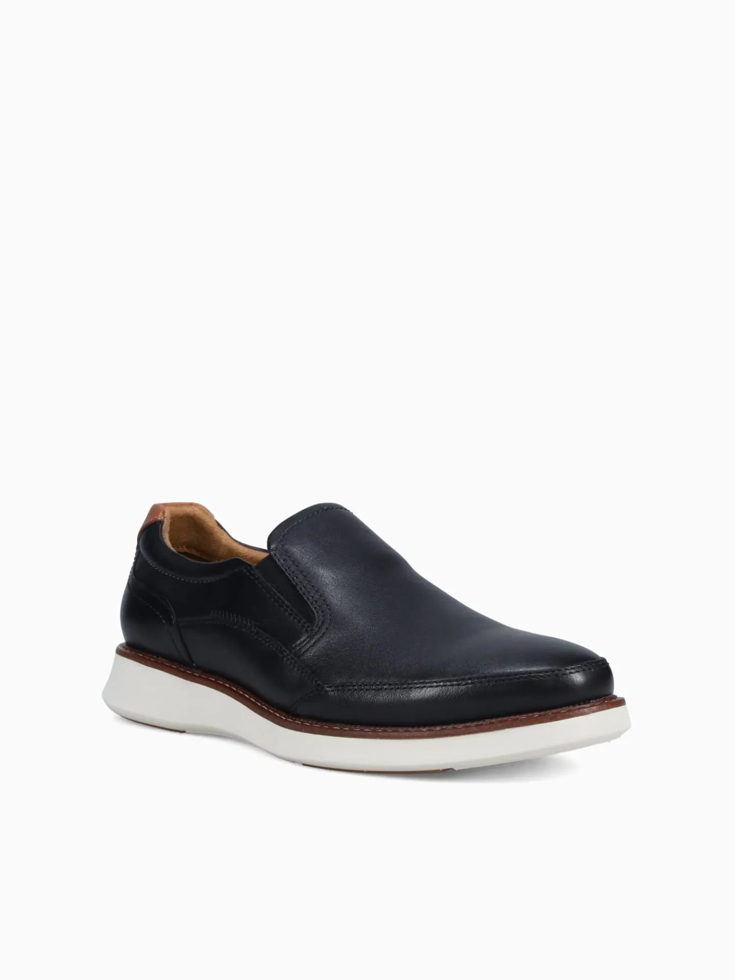 Discount Florsheim launch moc toe slip on blk cognac leathe Black