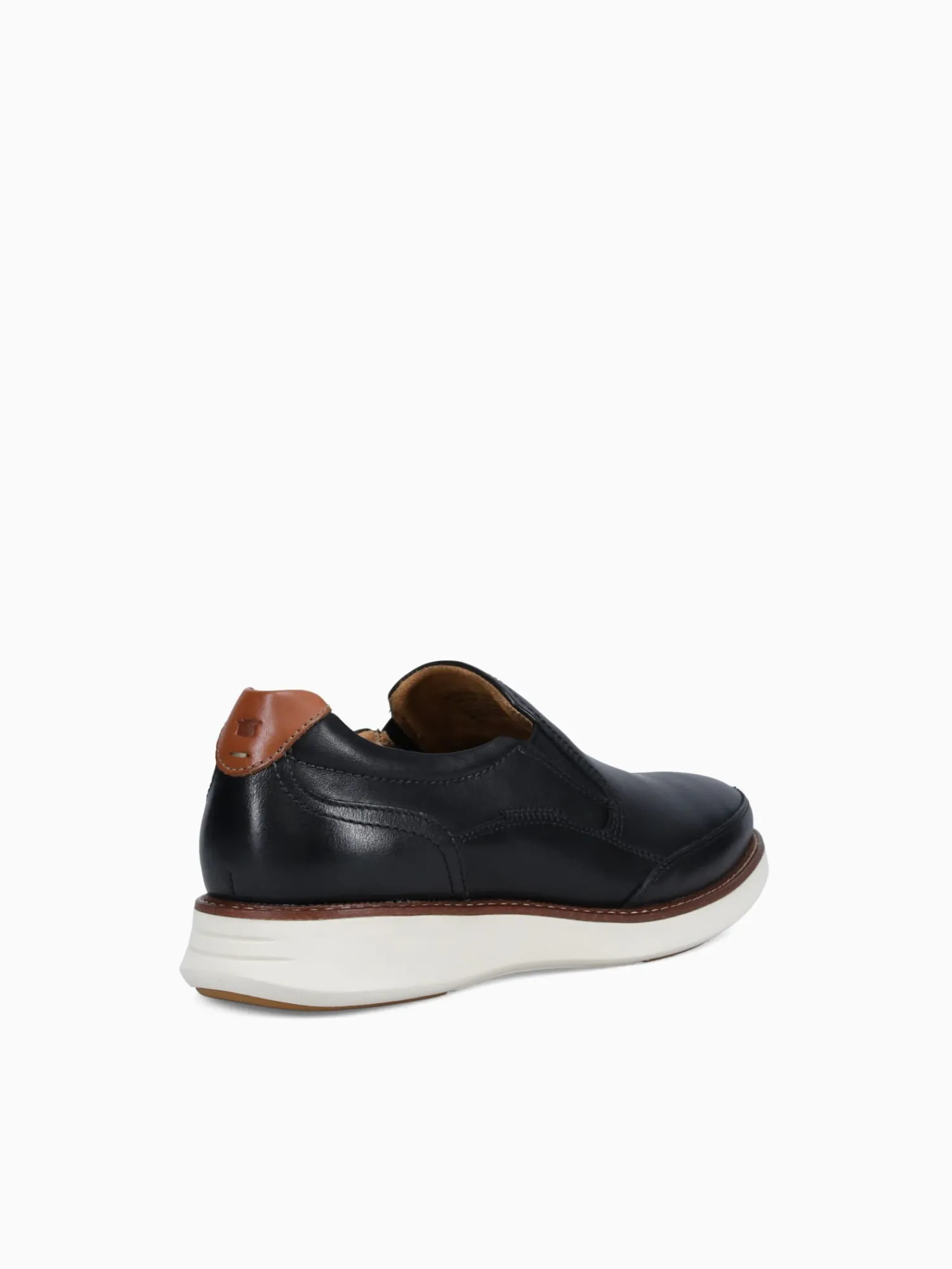 Discount Florsheim launch moc toe slip on blk cognac leathe Black