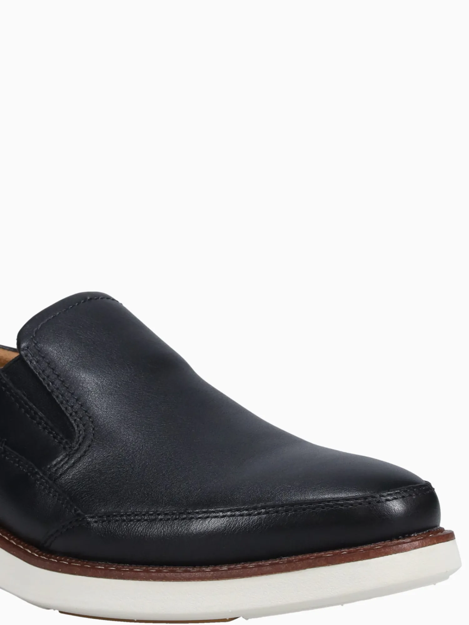 Discount Florsheim launch moc toe slip on blk cognac leathe Black