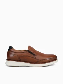 Discount Florsheim launch moc toe slip on nvy leathe Cognac
