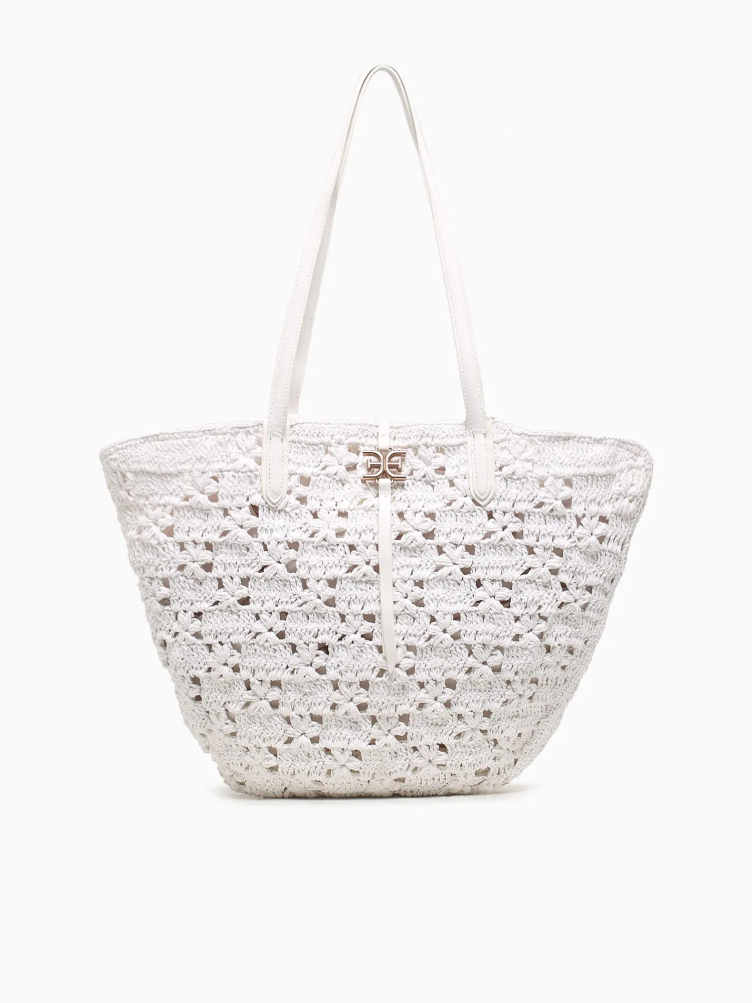 New Sam Edelman layla floral fan tote eggshell Off White