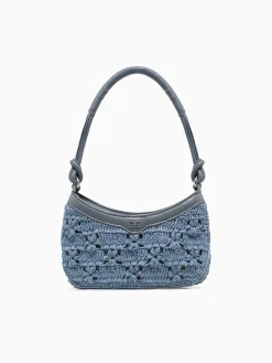 Clearance Sam Edelman layla floral shoulder bag denim Blue
