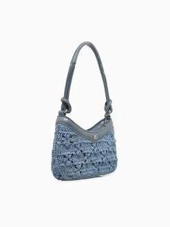 Clearance Sam Edelman layla floral shoulder bag denim Blue