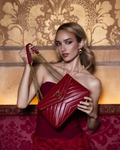 Outlet La Favorita lf shoulder bag leather Dark Red
