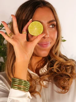 Fashion BuDhaGirl limon all weather bangles (awb) - serenity prayer Green