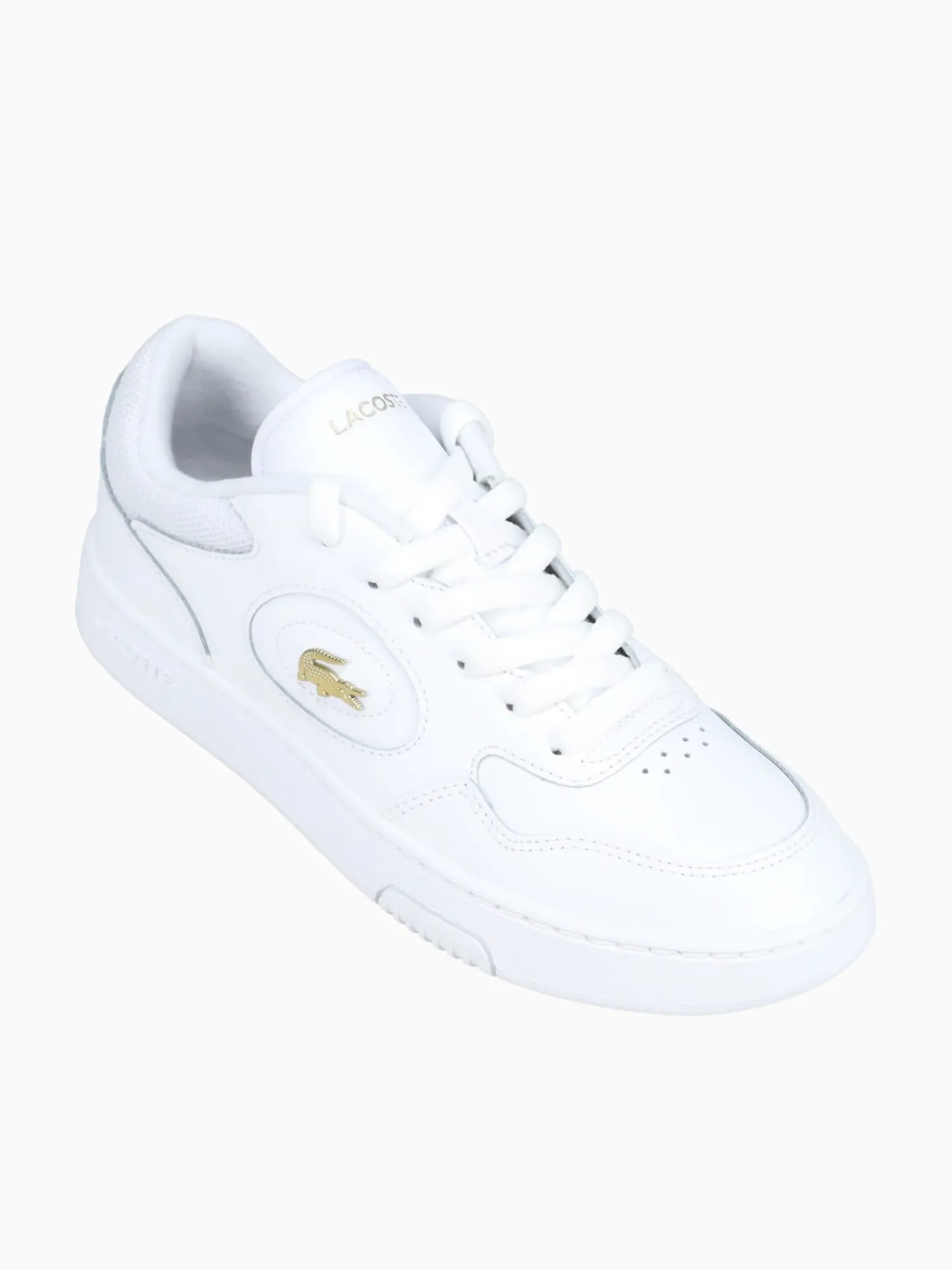 Hot Lacoste lineset wht gold leather White