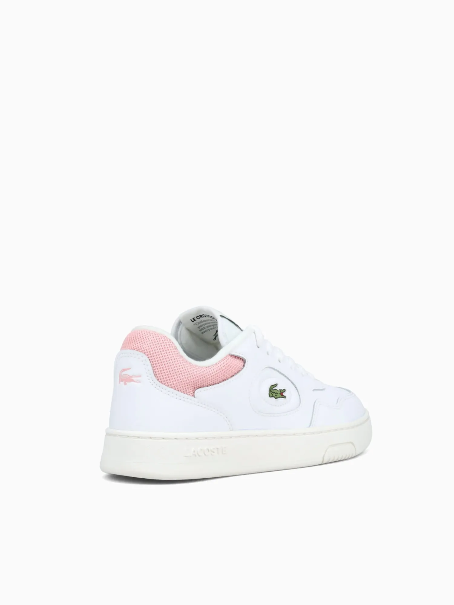 Hot Lacoste lineset wht pink leather White