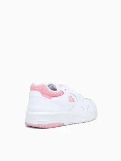 New Lacoste lineshot wht ltpnk leather White