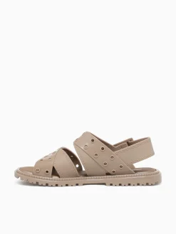 Hot Melissa lock sandal clear silver jelly Taupe