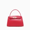 Fashion La Favorita ludovica top handle rosso leather Red