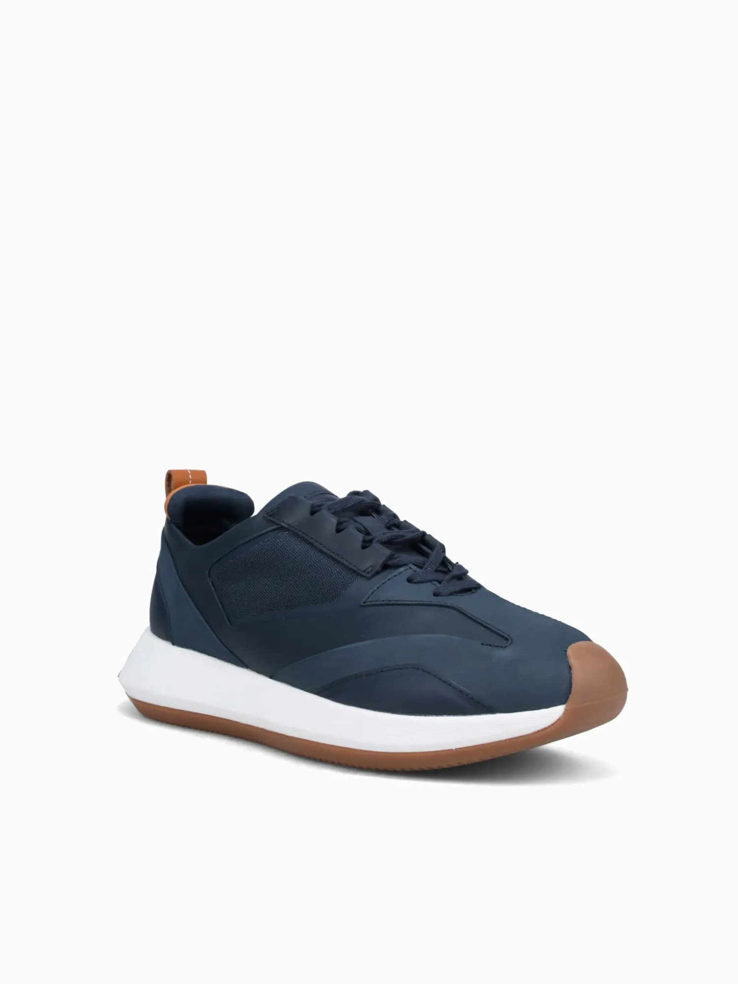 Outlet Wolf & Shepherd marathon trainer white leather Navy
