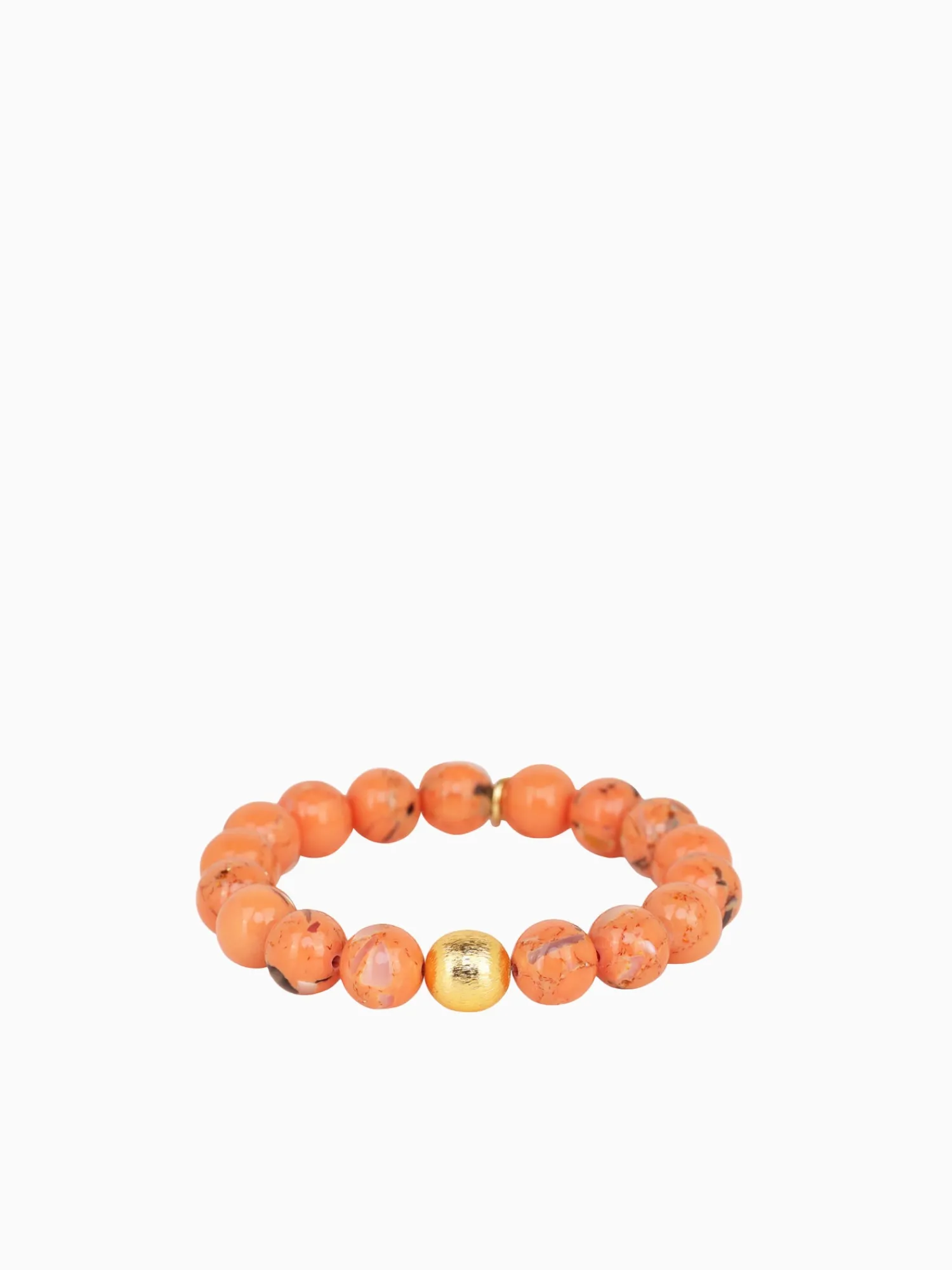 Sale BuDhaGirl marble beaded bracelet - peach Orange