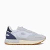 New Lacoste partner ltblu dkblu nylon suede Blue