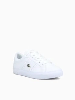 Fashion Lacoste powercourt 2.0 gold leather White