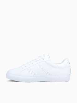 Fashion Lacoste powercourt 2.0 gold leather White