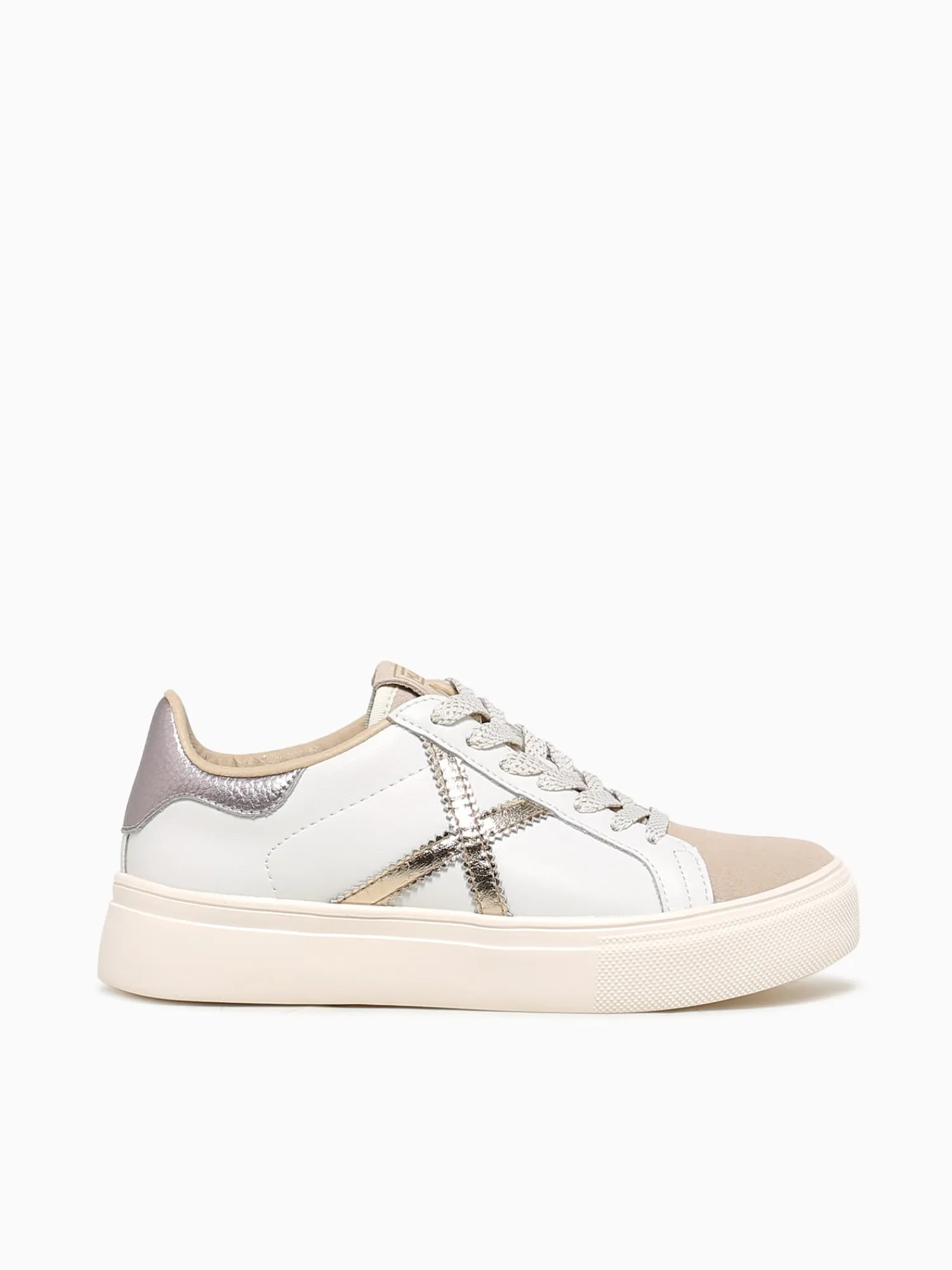 Outlet MUNICH rete sky blanco oro leather White