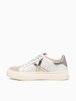 Outlet MUNICH rete sky blanco oro leather White