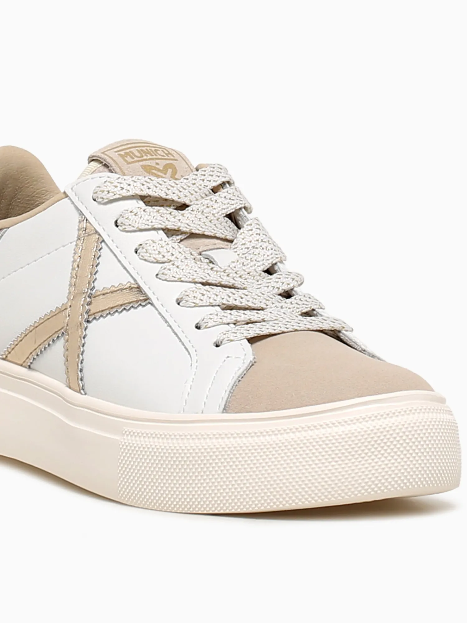 Outlet MUNICH rete sky blanco oro leather White